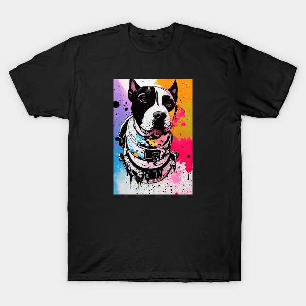 Astronaut pitbull profile T-Shirt by etherElric